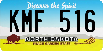 ND license plate KMF516