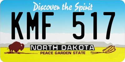 ND license plate KMF517