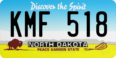 ND license plate KMF518