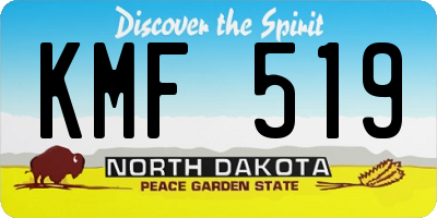 ND license plate KMF519