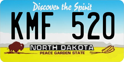 ND license plate KMF520