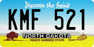 ND license plate KMF521