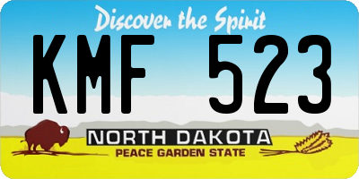 ND license plate KMF523
