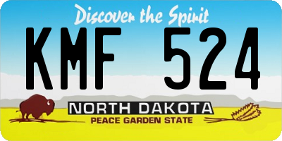 ND license plate KMF524
