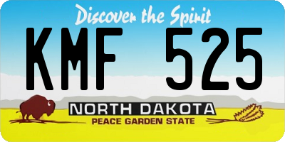 ND license plate KMF525