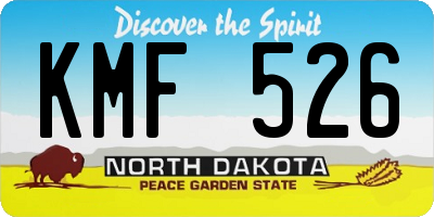 ND license plate KMF526