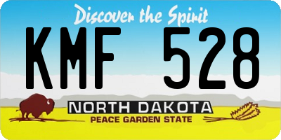ND license plate KMF528