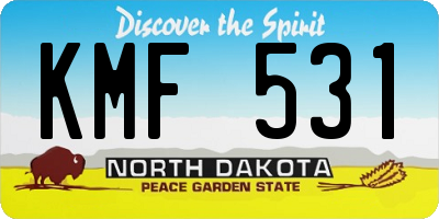ND license plate KMF531