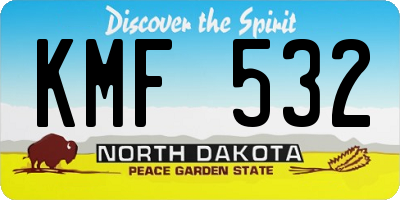 ND license plate KMF532