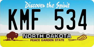 ND license plate KMF534