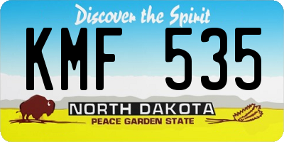ND license plate KMF535