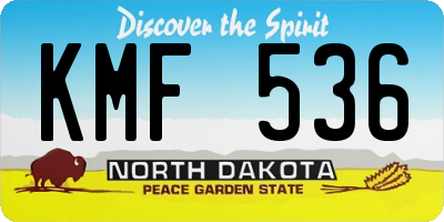 ND license plate KMF536
