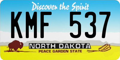ND license plate KMF537
