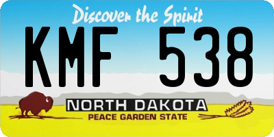 ND license plate KMF538