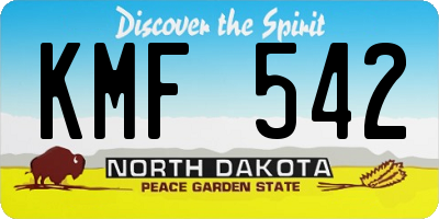 ND license plate KMF542