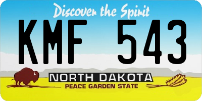 ND license plate KMF543