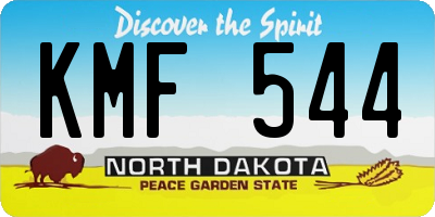 ND license plate KMF544
