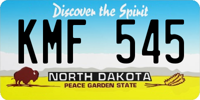 ND license plate KMF545