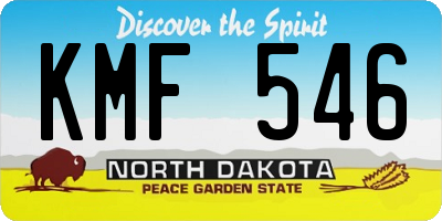 ND license plate KMF546