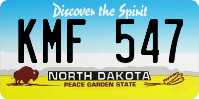 ND license plate KMF547