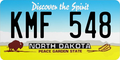 ND license plate KMF548