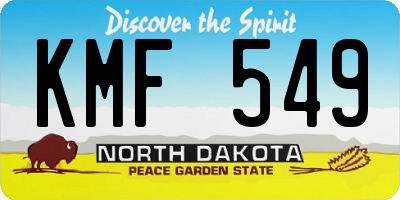 ND license plate KMF549