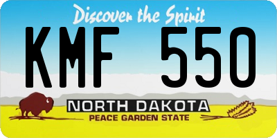 ND license plate KMF550