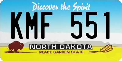 ND license plate KMF551
