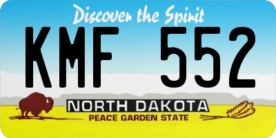 ND license plate KMF552
