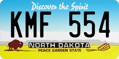 ND license plate KMF554