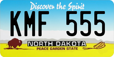 ND license plate KMF555