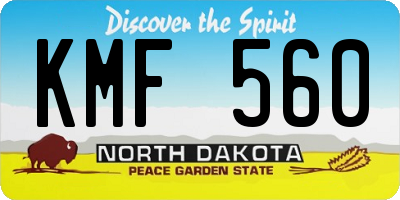 ND license plate KMF560