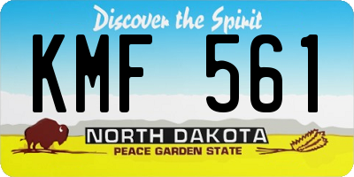 ND license plate KMF561