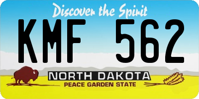 ND license plate KMF562