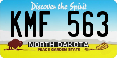 ND license plate KMF563