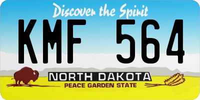 ND license plate KMF564