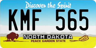 ND license plate KMF565