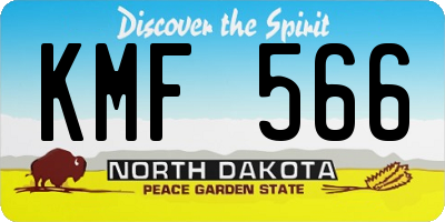 ND license plate KMF566