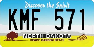 ND license plate KMF571
