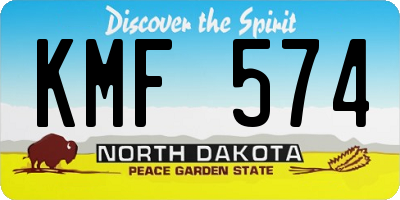 ND license plate KMF574