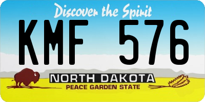 ND license plate KMF576