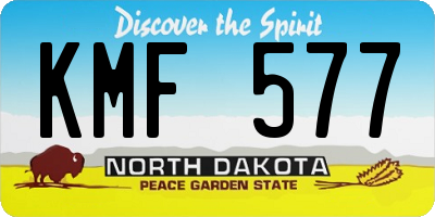 ND license plate KMF577