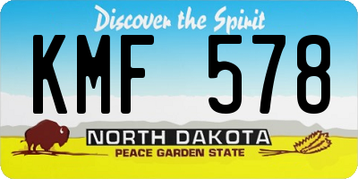 ND license plate KMF578