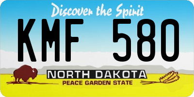 ND license plate KMF580