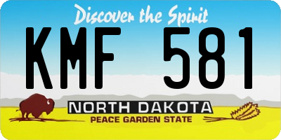 ND license plate KMF581
