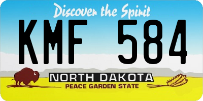 ND license plate KMF584