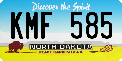 ND license plate KMF585