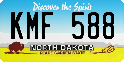 ND license plate KMF588