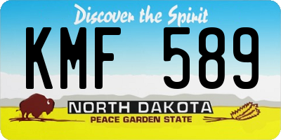 ND license plate KMF589