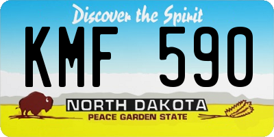 ND license plate KMF590
